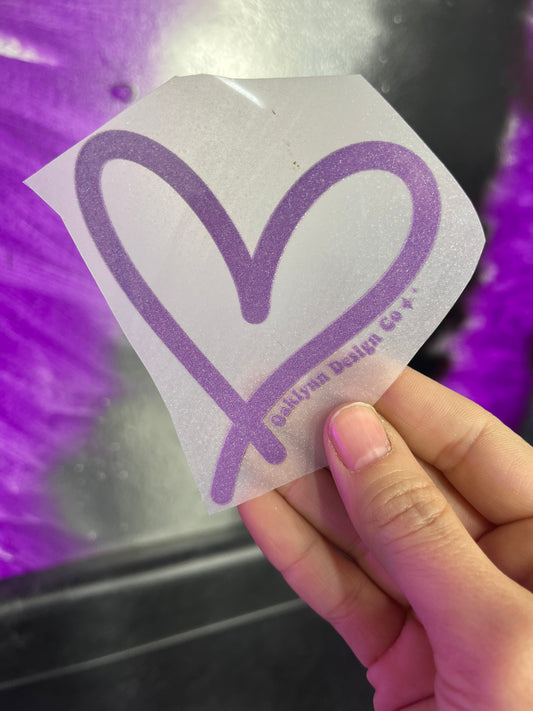 Glitter Purple Oaklynn Heart POCKET Design